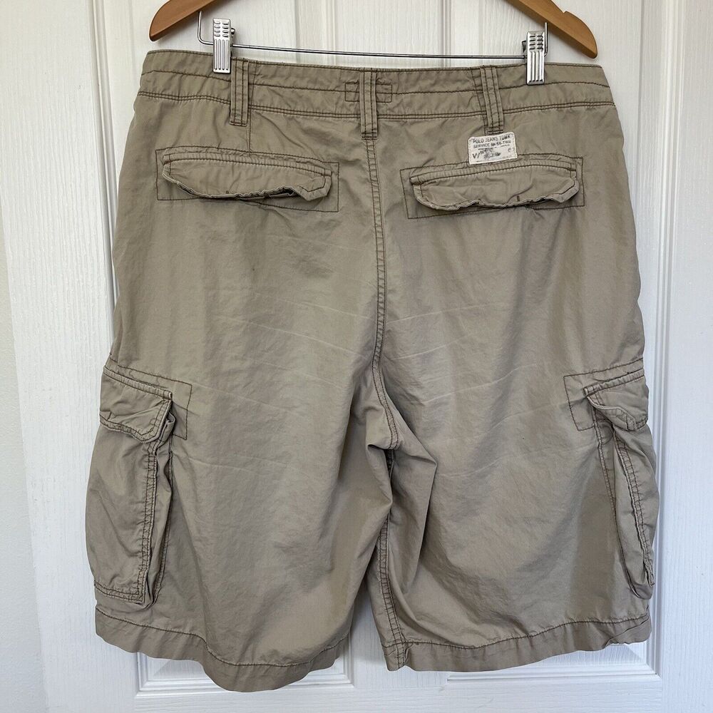 Polo Jeans Co Ralph Lauren Cargo Shorts Mens 36 Khaki TDMK Service 55-TWR - Picture 4 of 12